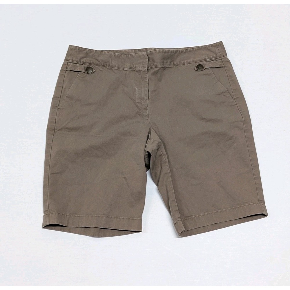 Quiet Luxury Taupe Ann Taylor Loft Chino Shorts Minimalist Preppy 8P Coastal